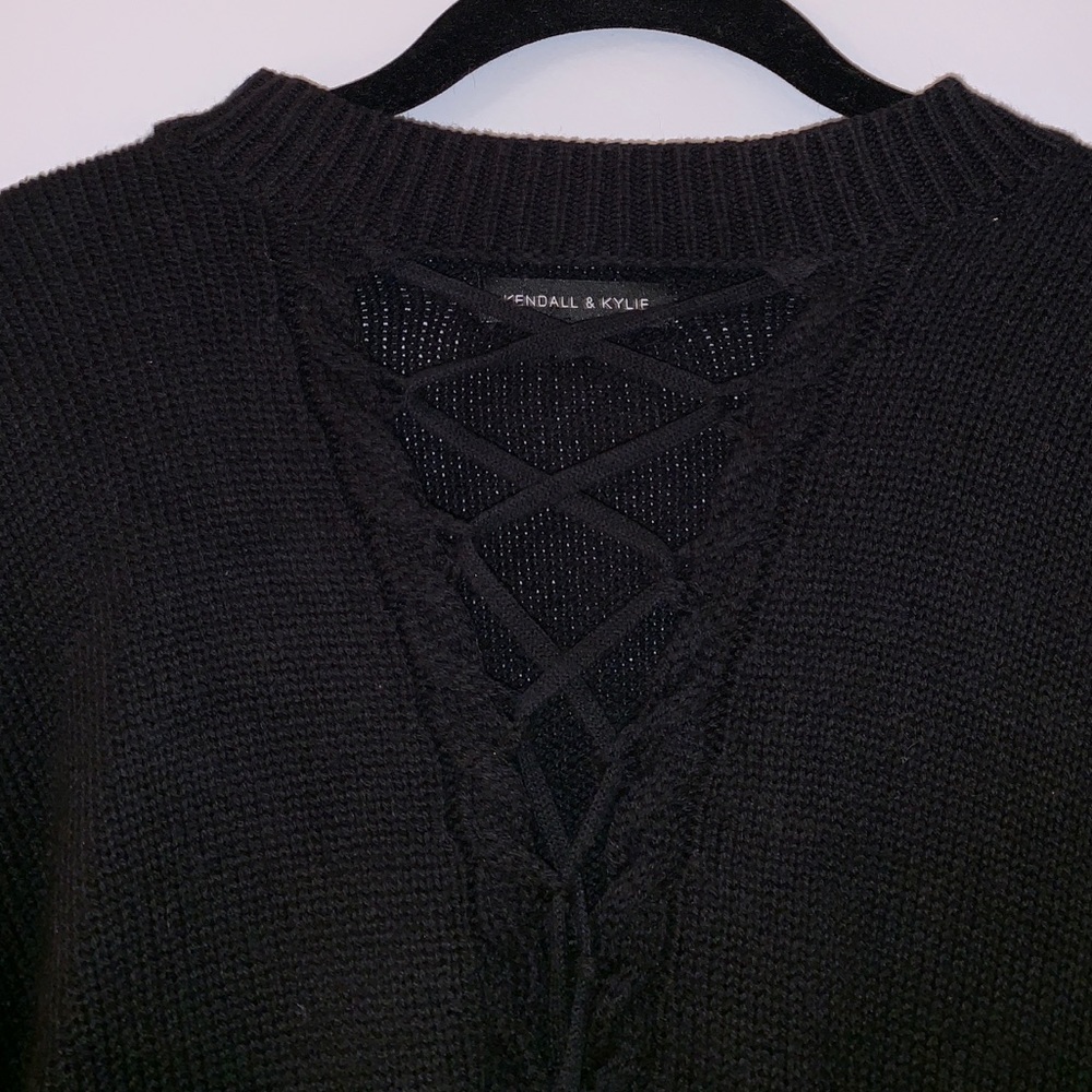 Kendall and Kylie lace up black sweater - Picture 5 of 5